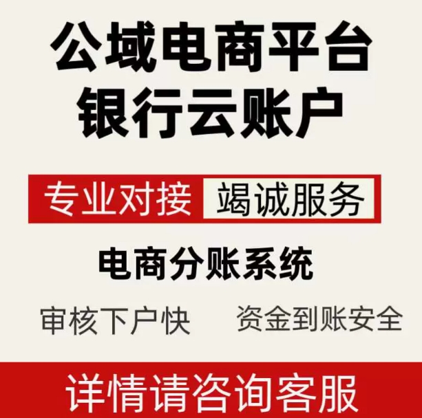电商云账户系统银行电子户空中分账主流电商平台企业店铺分账